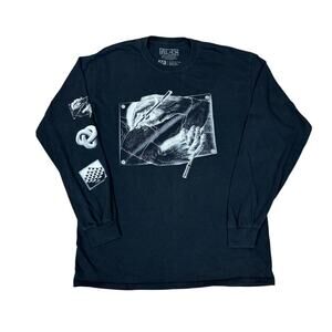 MC Escher Long Sleeve Hands Artwork T Shirt Men's Medium